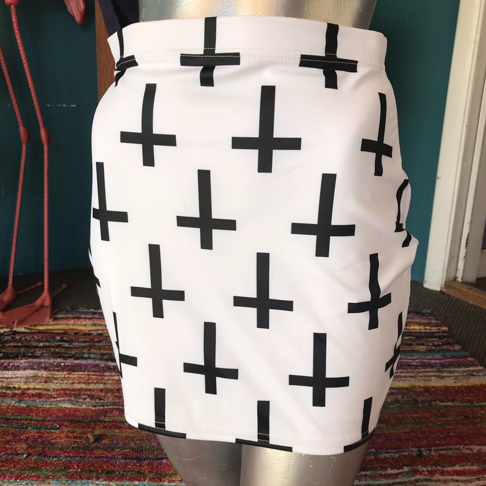 Black Milk White Cross of St. Peter Skirt sz. M